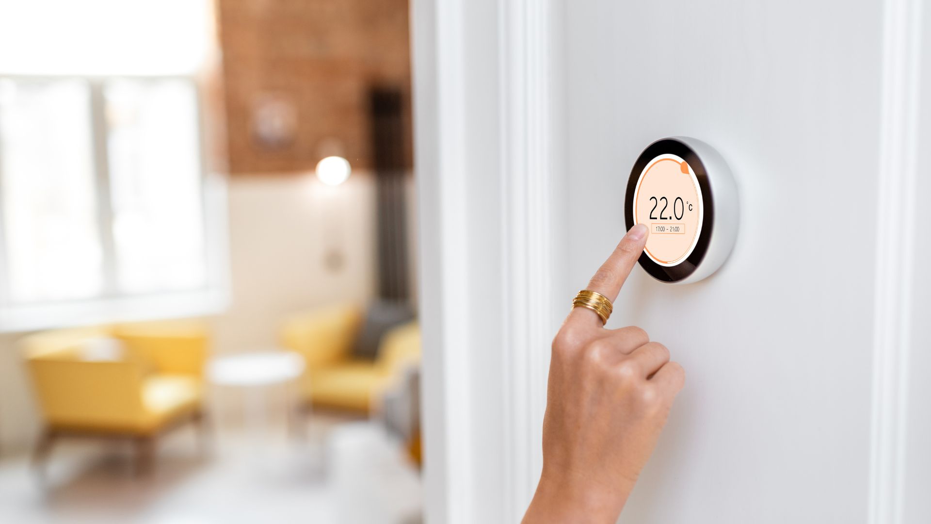 Stock image of heating thermostat